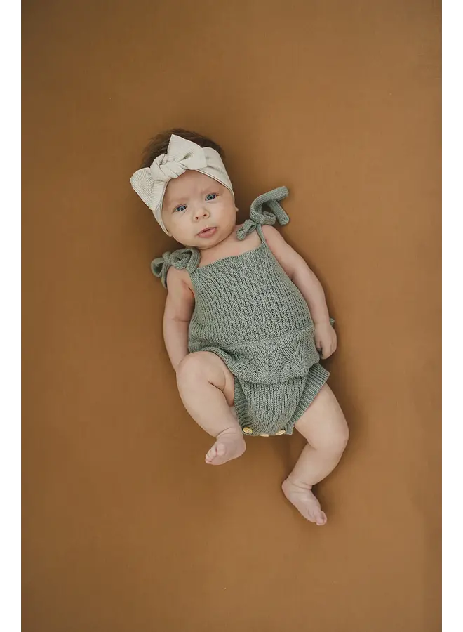 Sage Ruffle Bubble Romper