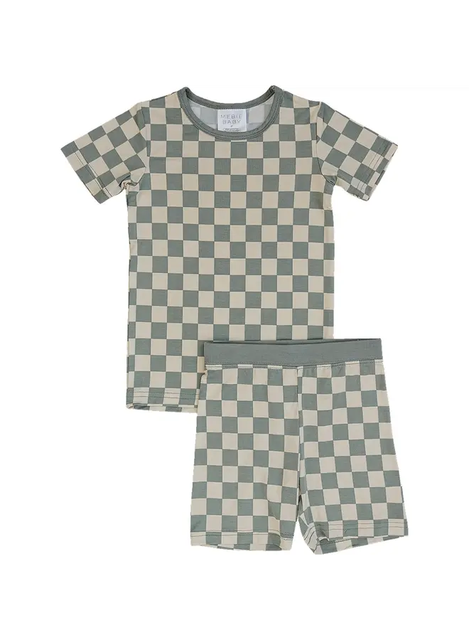 Checkered Bamboo Short Set