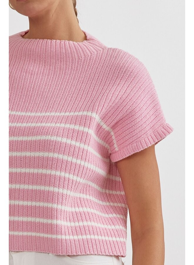 Striped Cap Sleeve Sweater