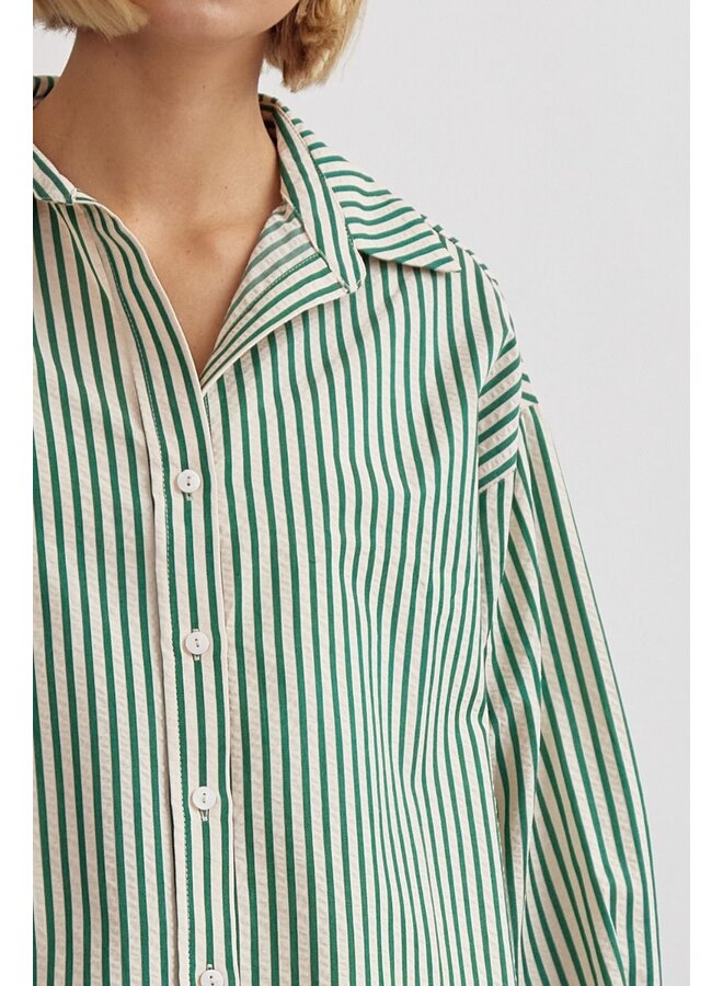 Oversized Striped Button-Down