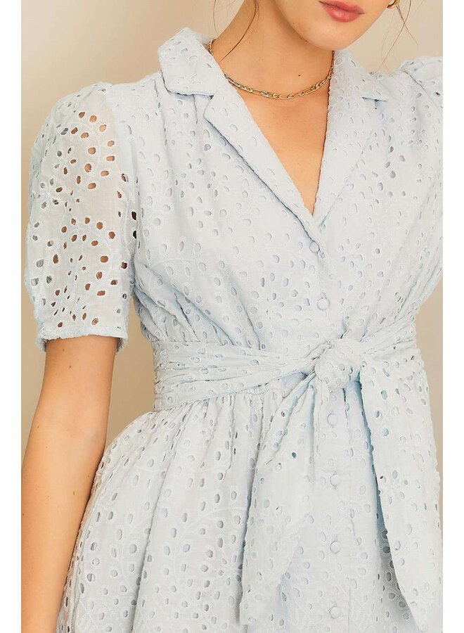 Collared Lace Mini Dress