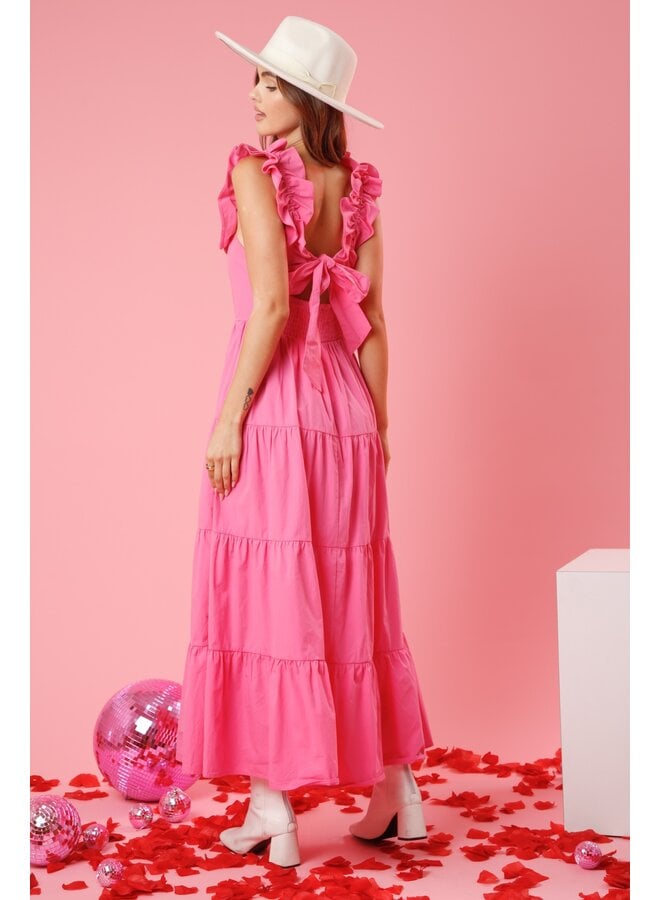 Pink Ruffle Maxi Dress