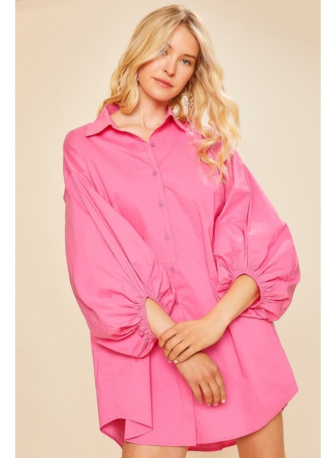 Hot Pink Shirt Dress