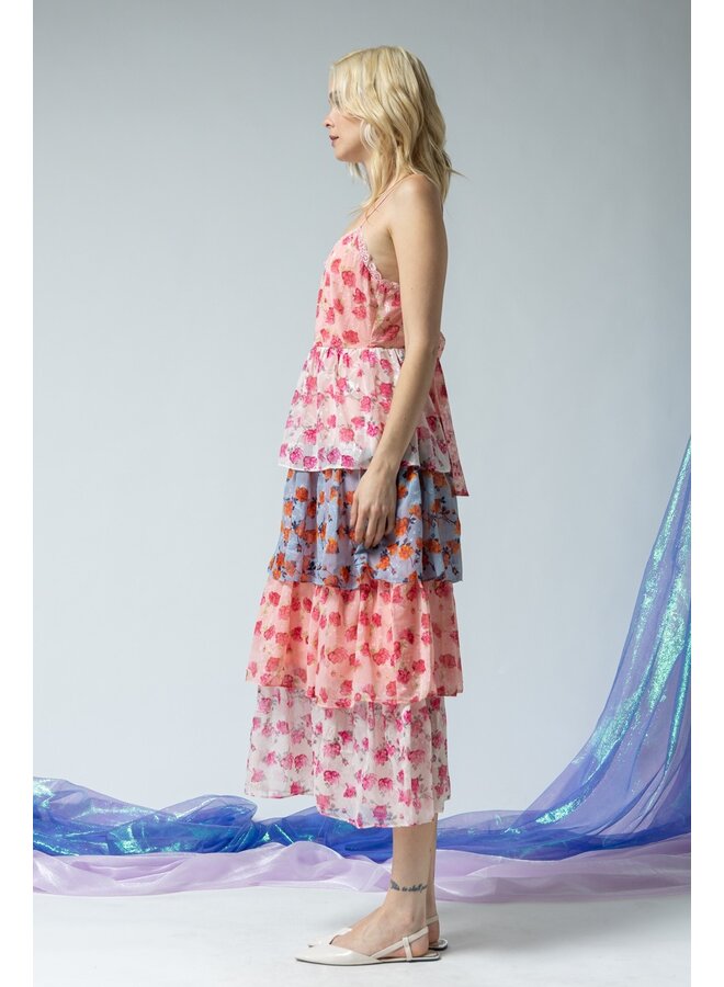 Floral Tiered Midi Dress