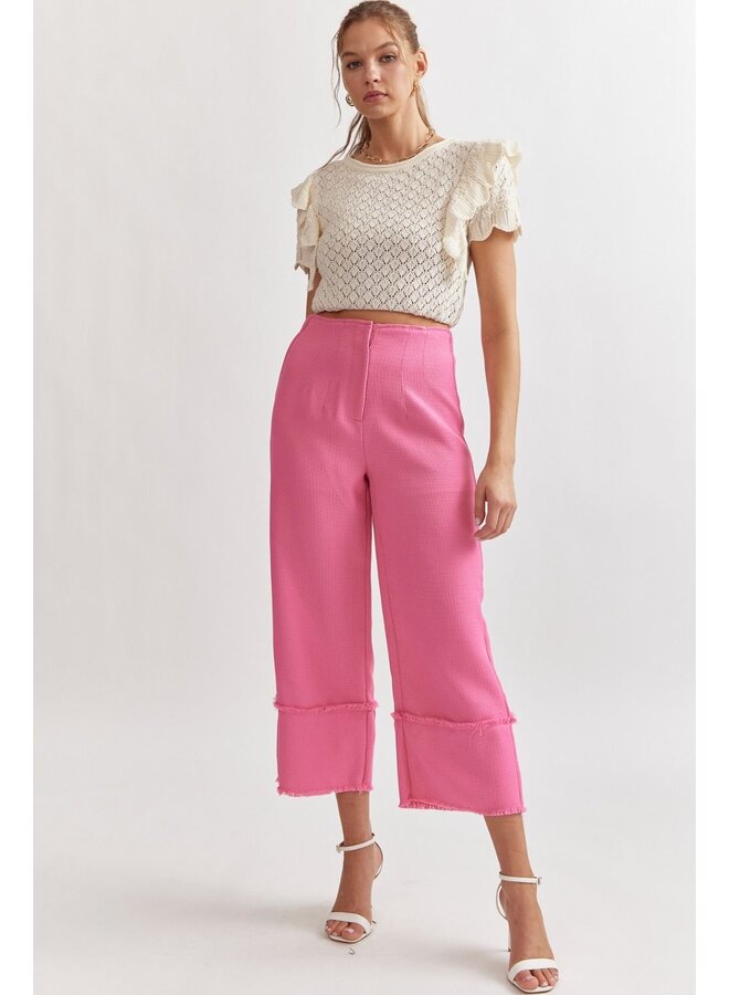 Pink Frayed Pants