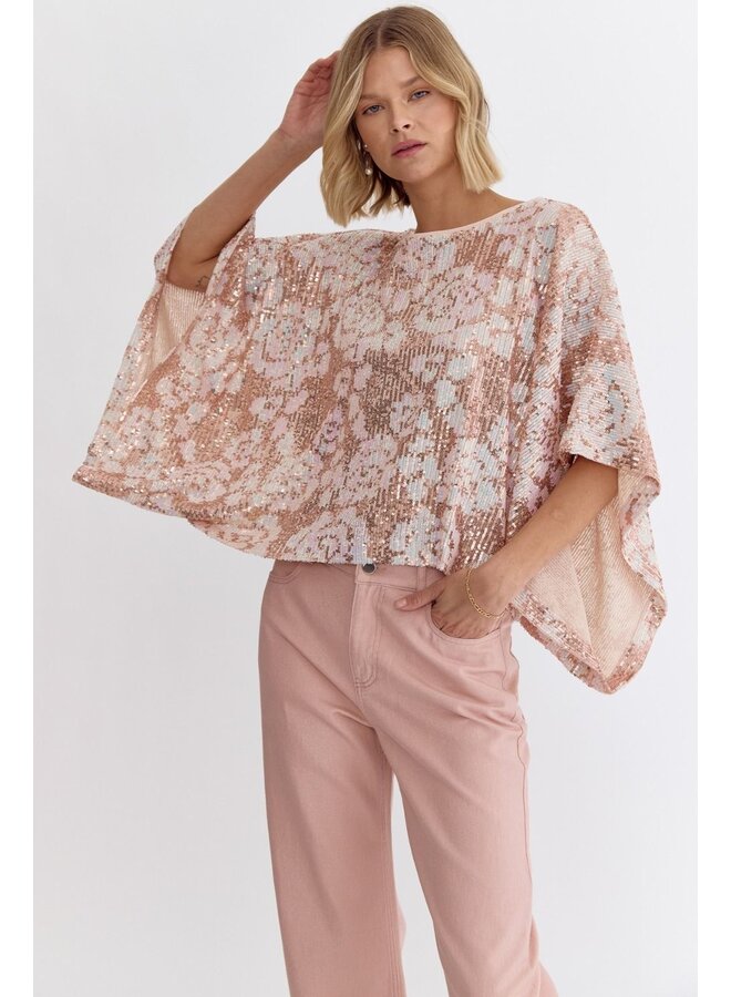 Sequin Floral Blouse