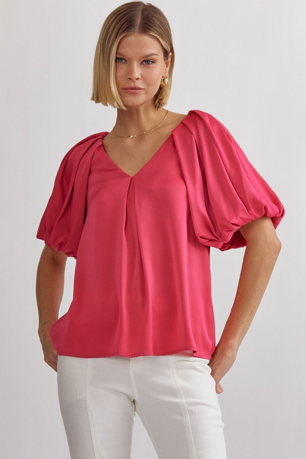 AURELIE BLOUSE HOT PINK main image 1
