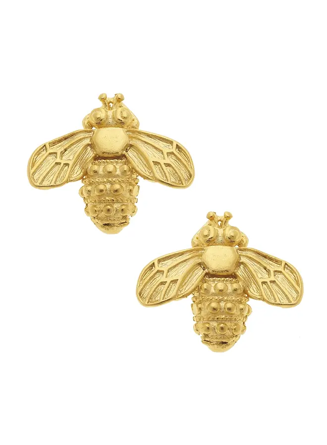 Gold Bee Stud Earrings