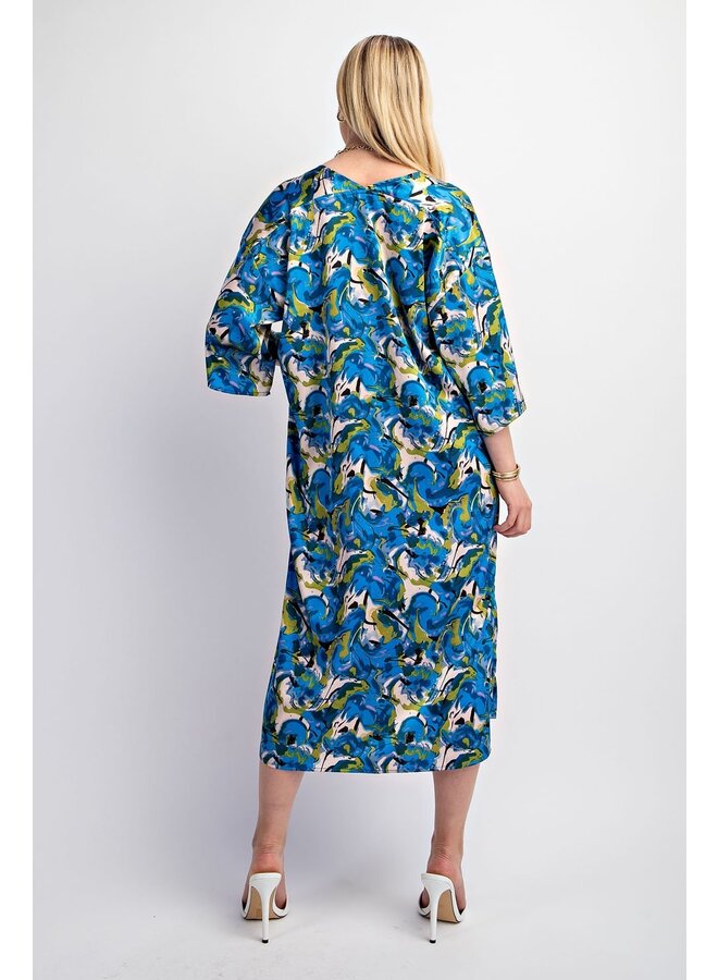 Printed Kimono Style Dress