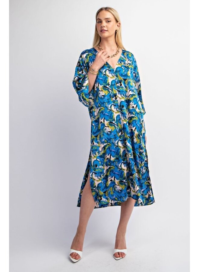 Printed Kimono Style Dress