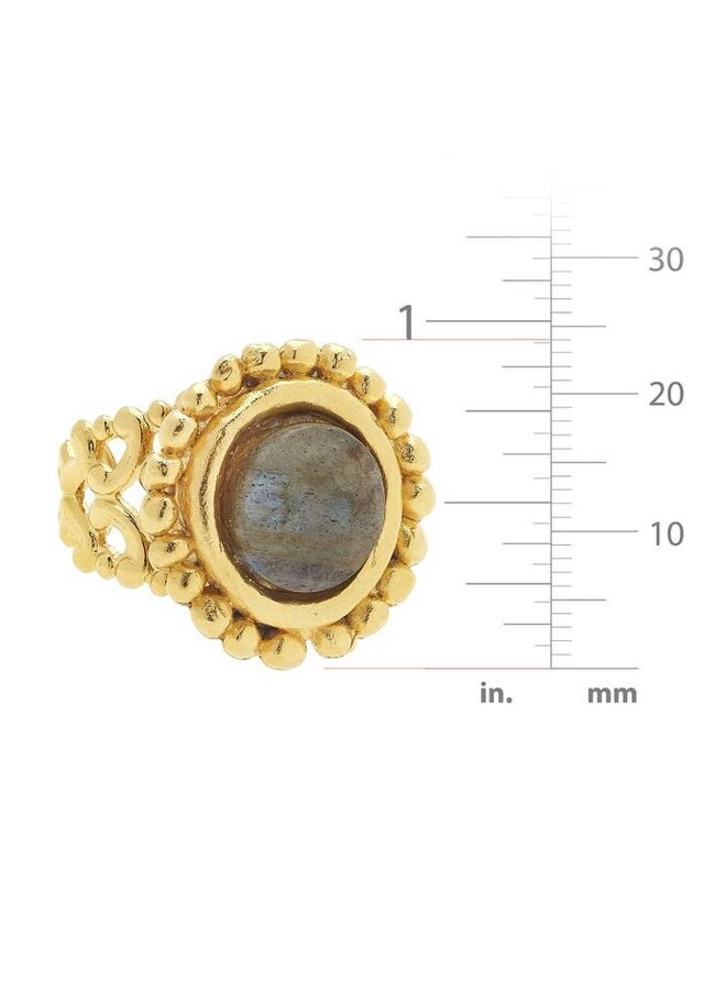 Gold and Labradorite Ring