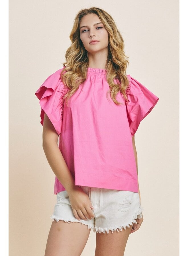 Solid Poplin Top