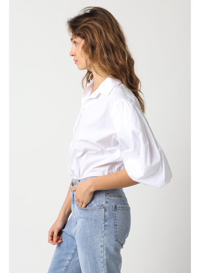Puff Sleeve Button Up