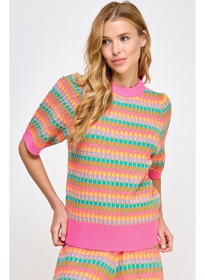 Colorful Knit Top