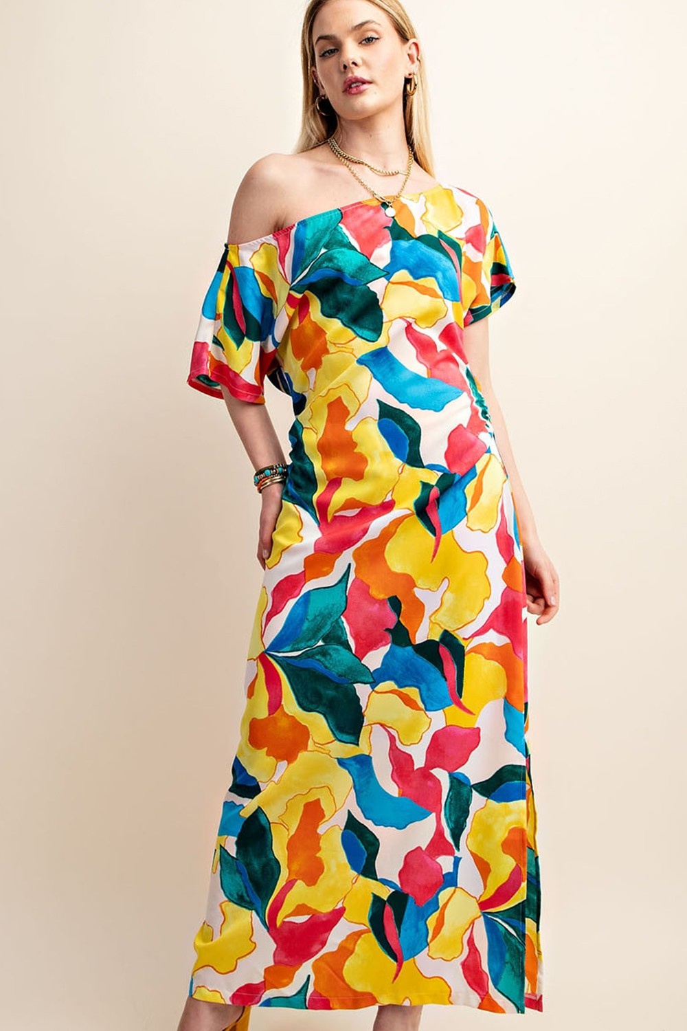 OffTheShoulder Floral Midi Dress Kirby's Kloset