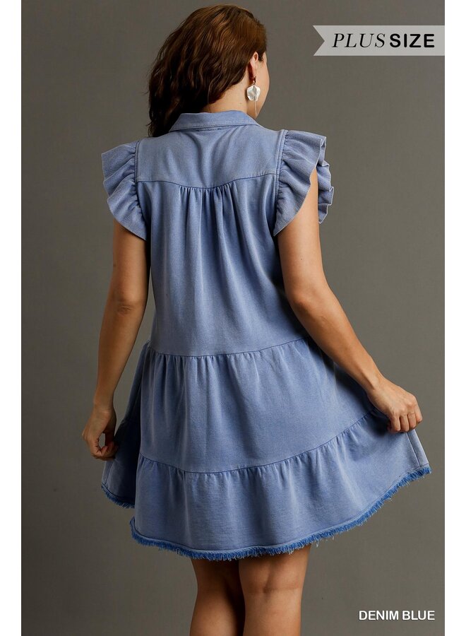 Flutter Sleeve Terry Dress