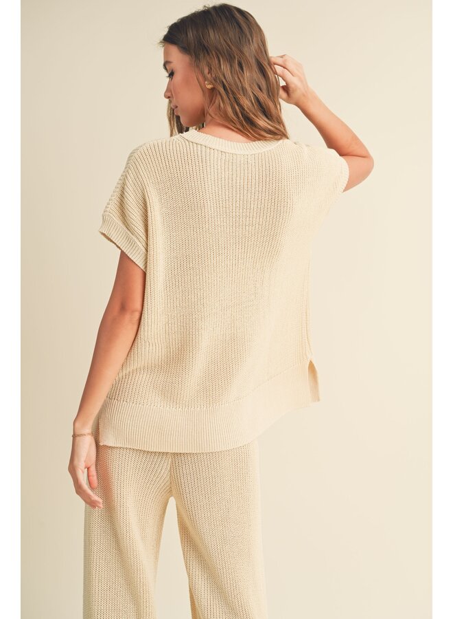 Round Neck Knit Lounge Top