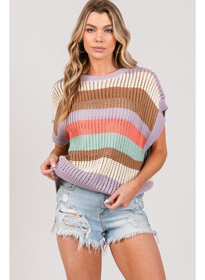 Crochet Striped Top