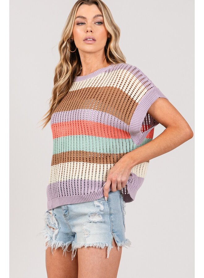 Crochet Striped Top