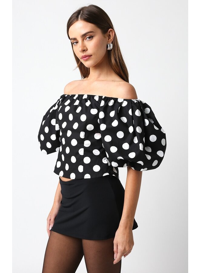 Polka Dot Off-The-Shoulder Top