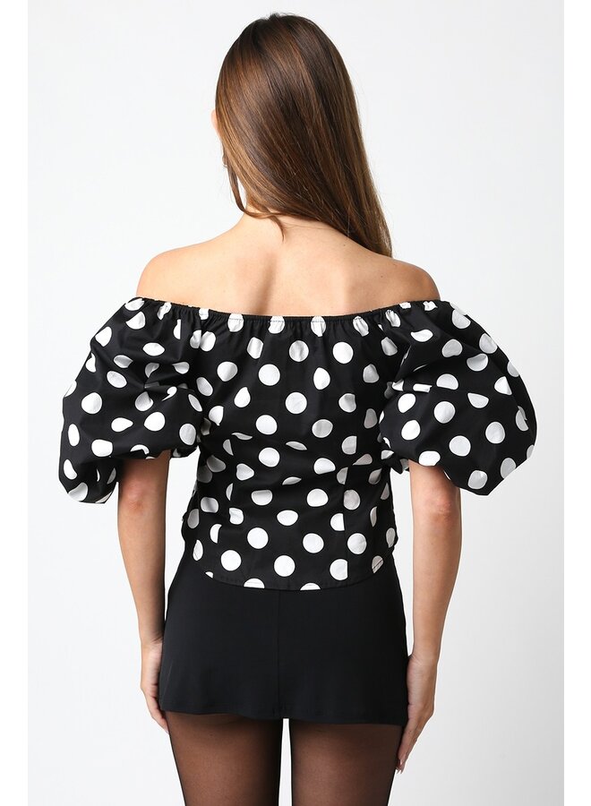 Polka Dot Off-The-Shoulder Top