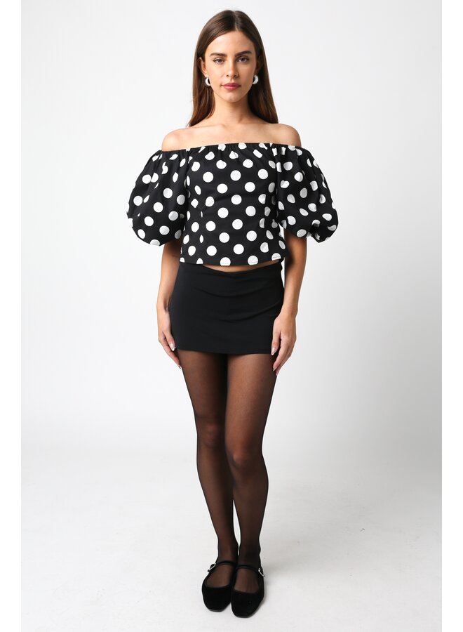 Polka Dot Off-The-Shoulder Top