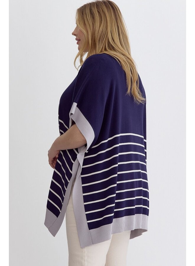 Striped Poncho Tunic