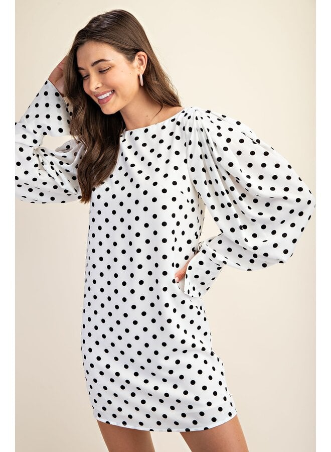 Long Sleeve Polka Dot Dress