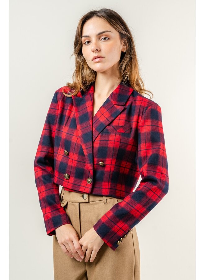 Plaid Cropped Blazer