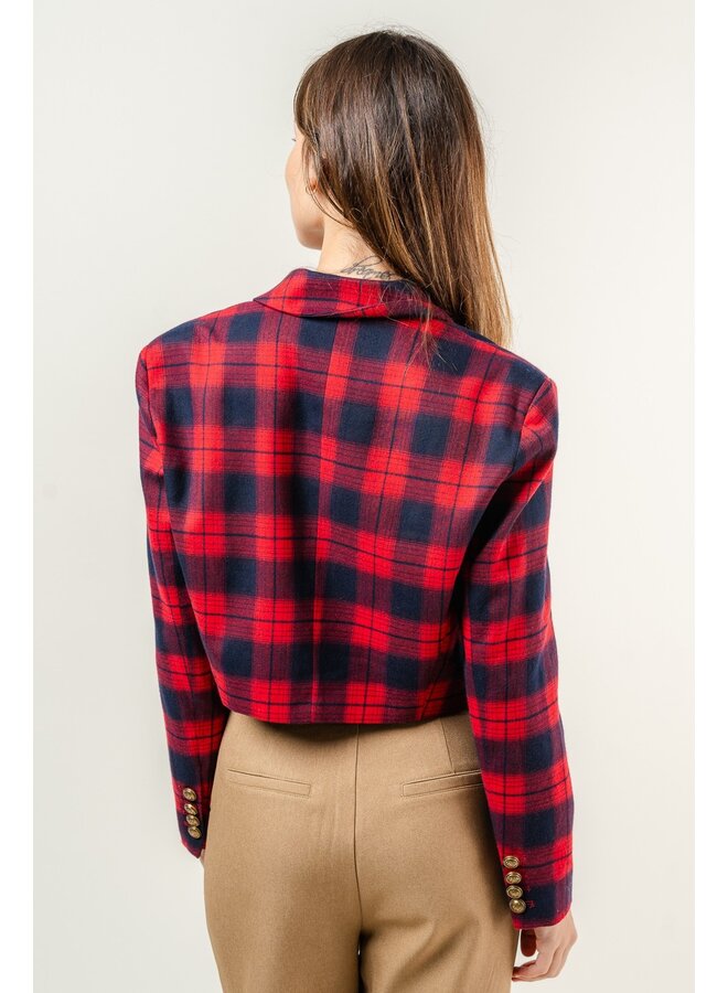 Plaid Cropped Blazer