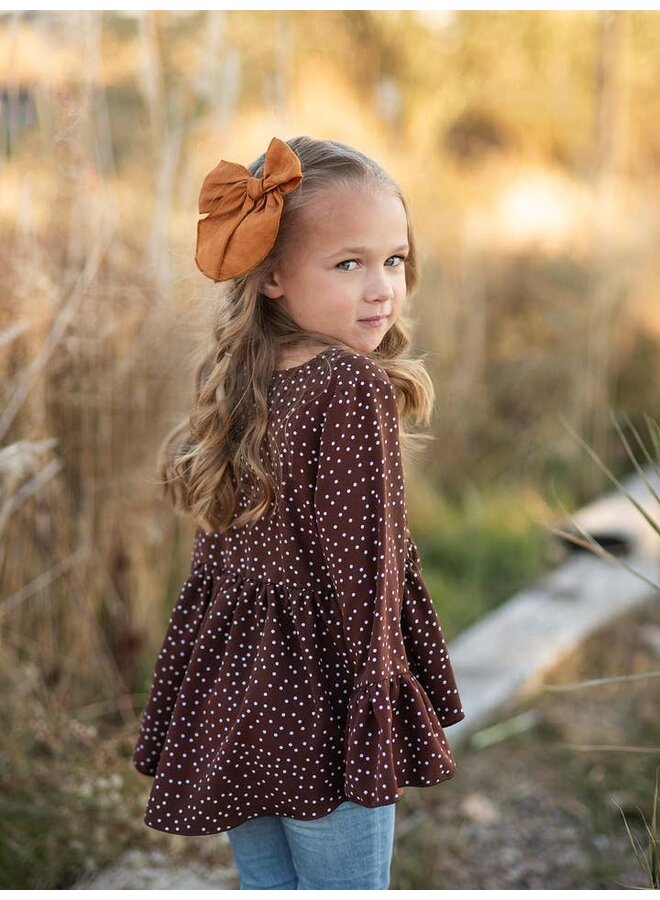 Brown Polka Dot Top