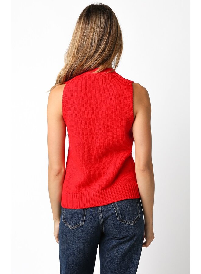 Red Button Sweater Tank