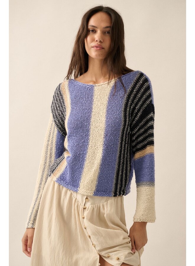 Violet Colorblock Sweater