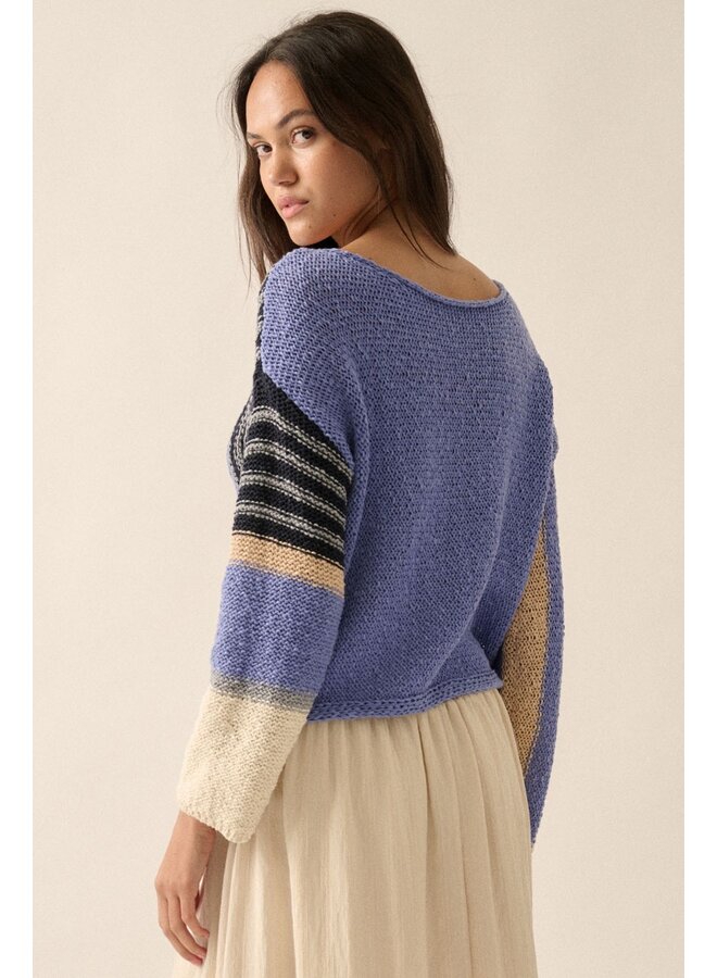 Violet Colorblock Sweater