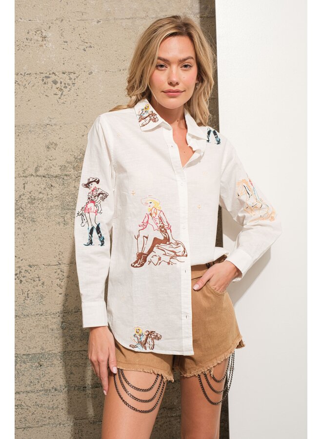 Western Embroidered Blouse