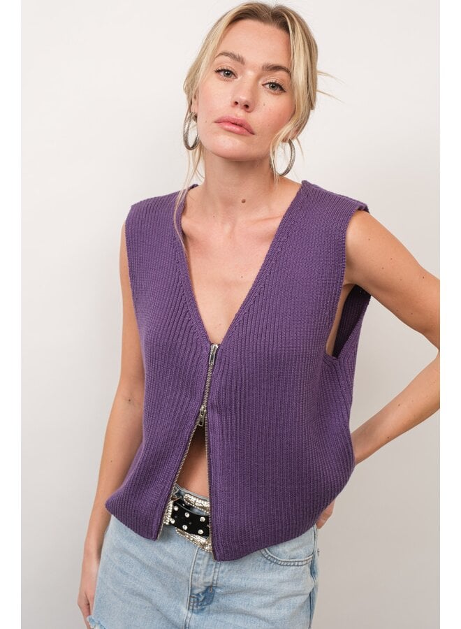 Purple Zip-Up Vest