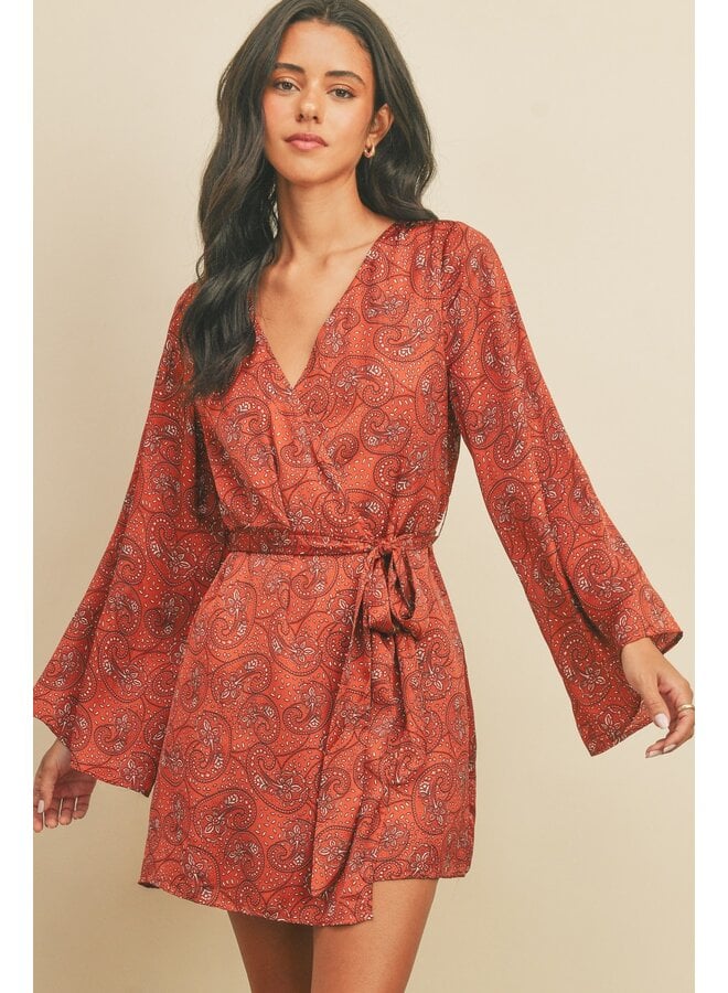 Paisley Wrap Kimono Dress