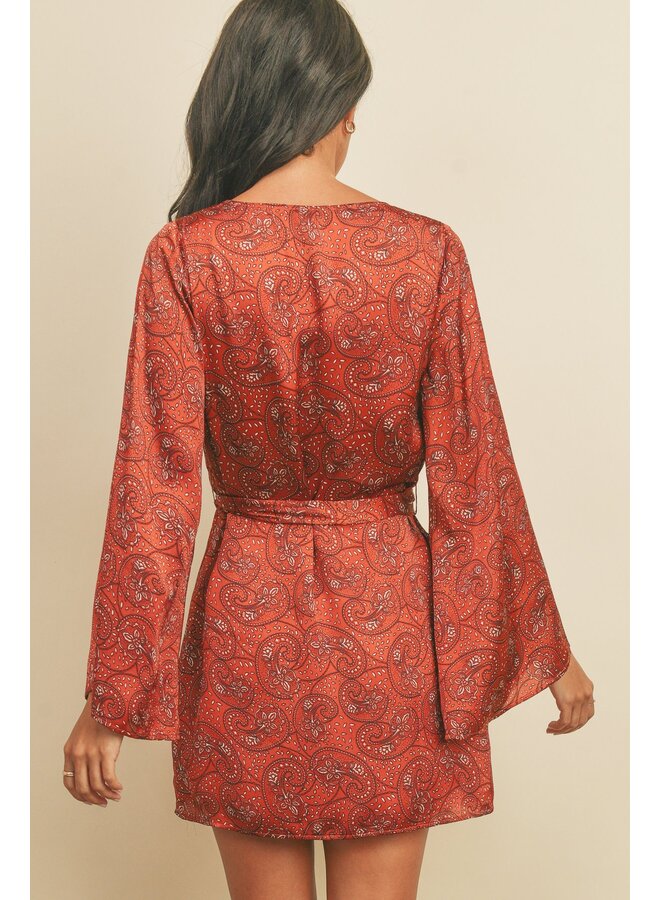 Paisley Wrap Kimono Dress