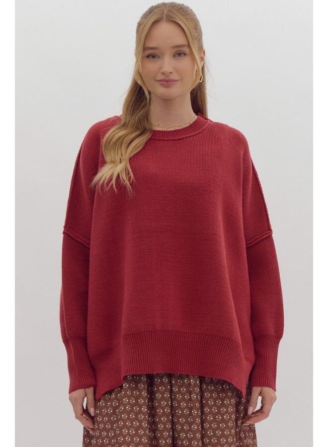 Crimson Oversized Sweater