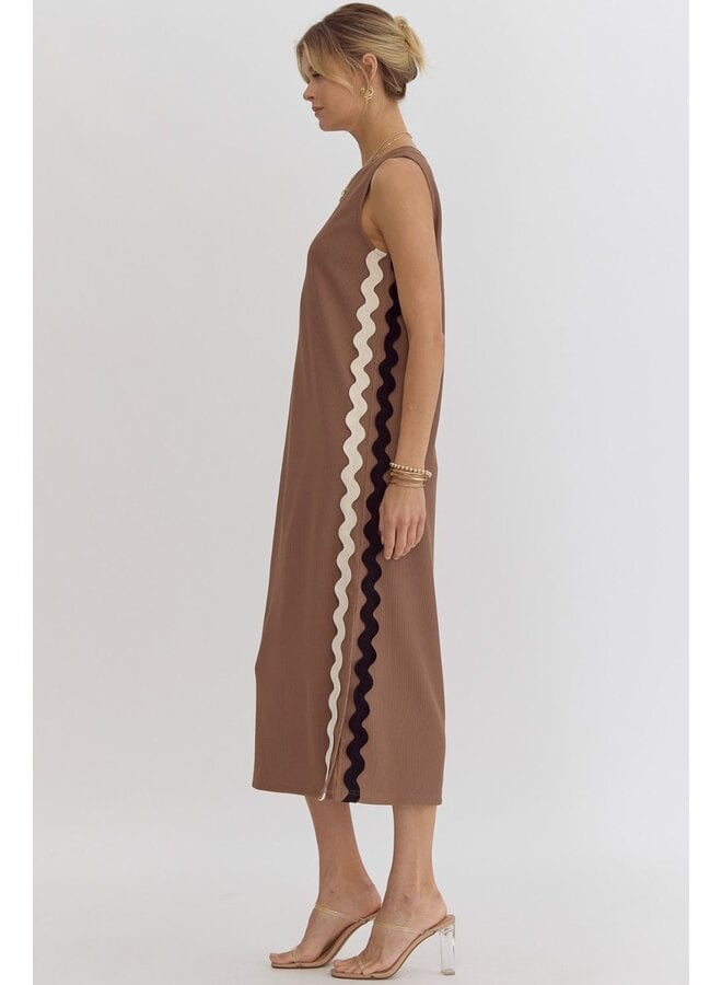 Side Rick Rack Midi Dress