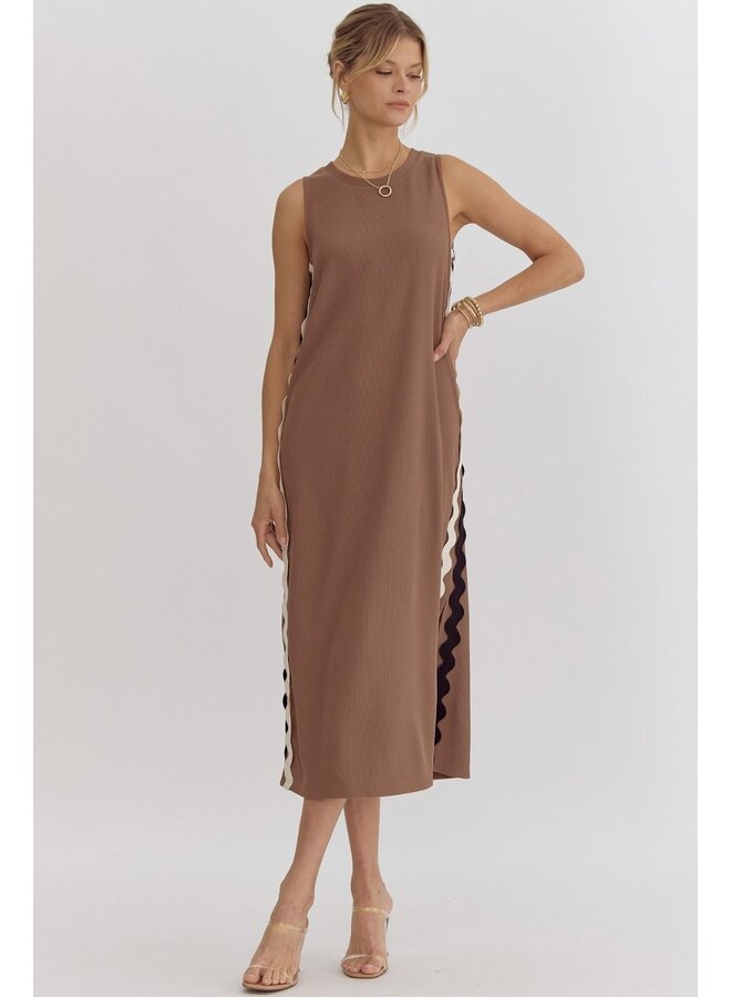 Side Rick Rack Midi Dress