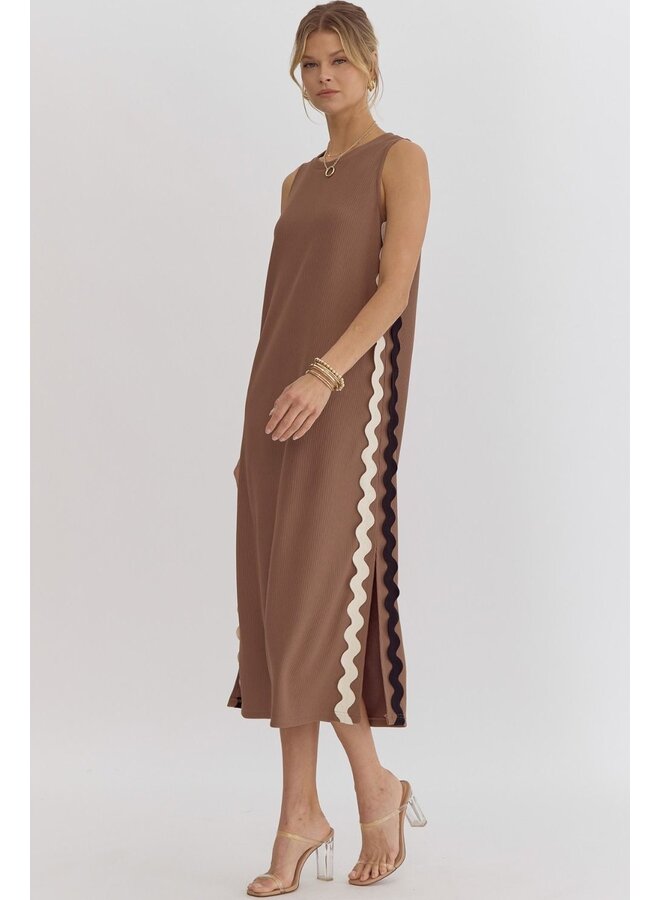 Side Rick Rack Midi Dress