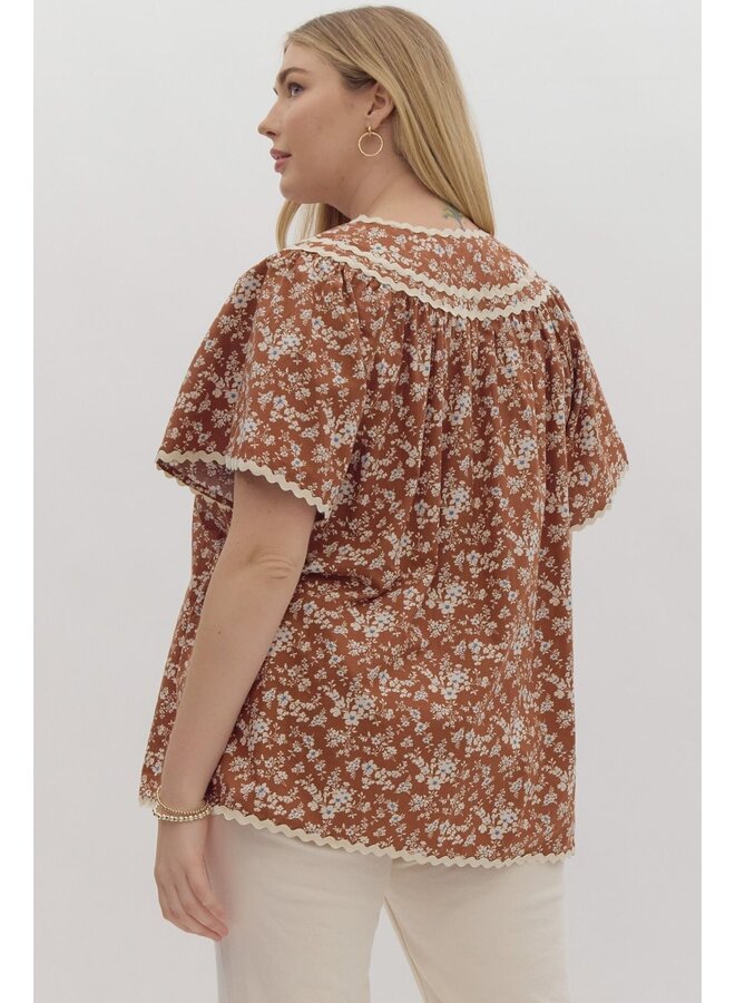 Floral Rick Rack Blouse