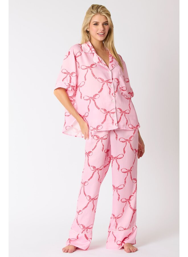 Satin Ribbon Pajama Top