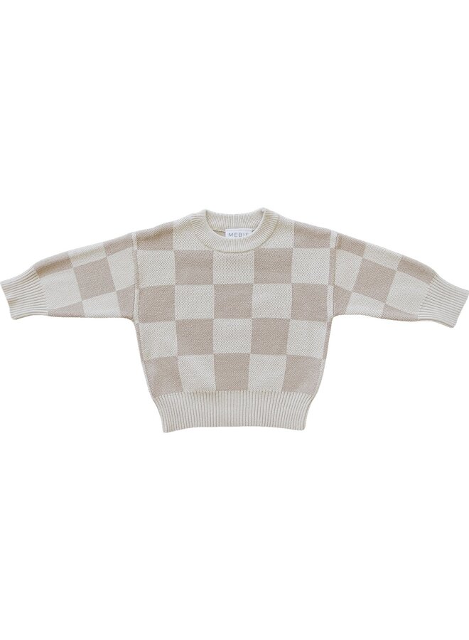 Checkered Knit Sweater