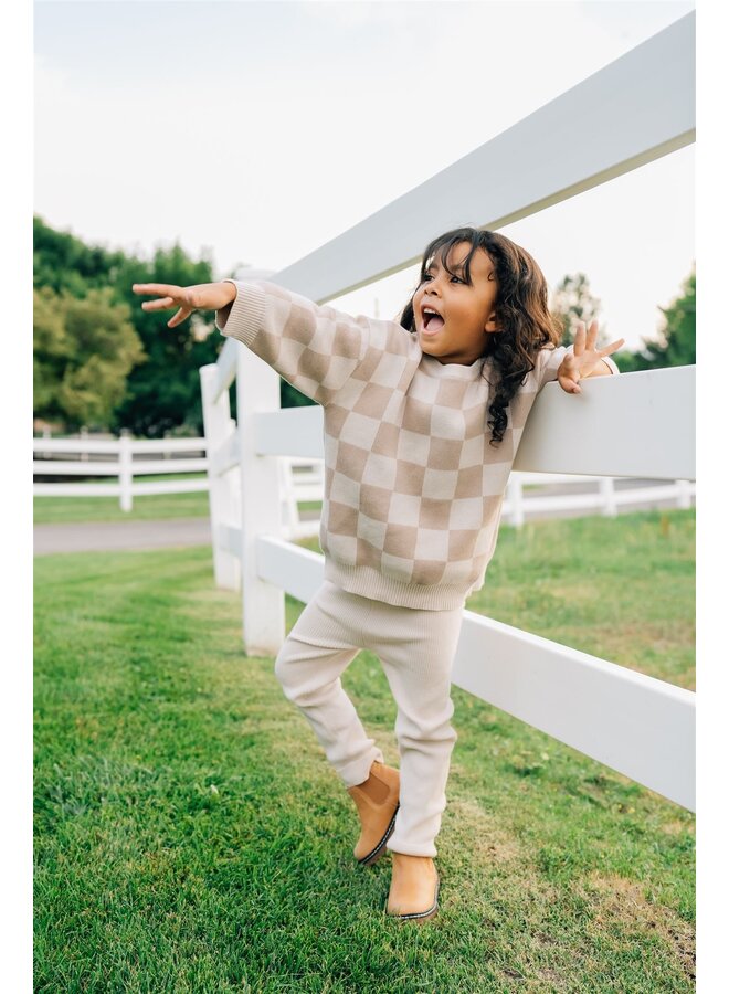 Checkered Knit Sweater