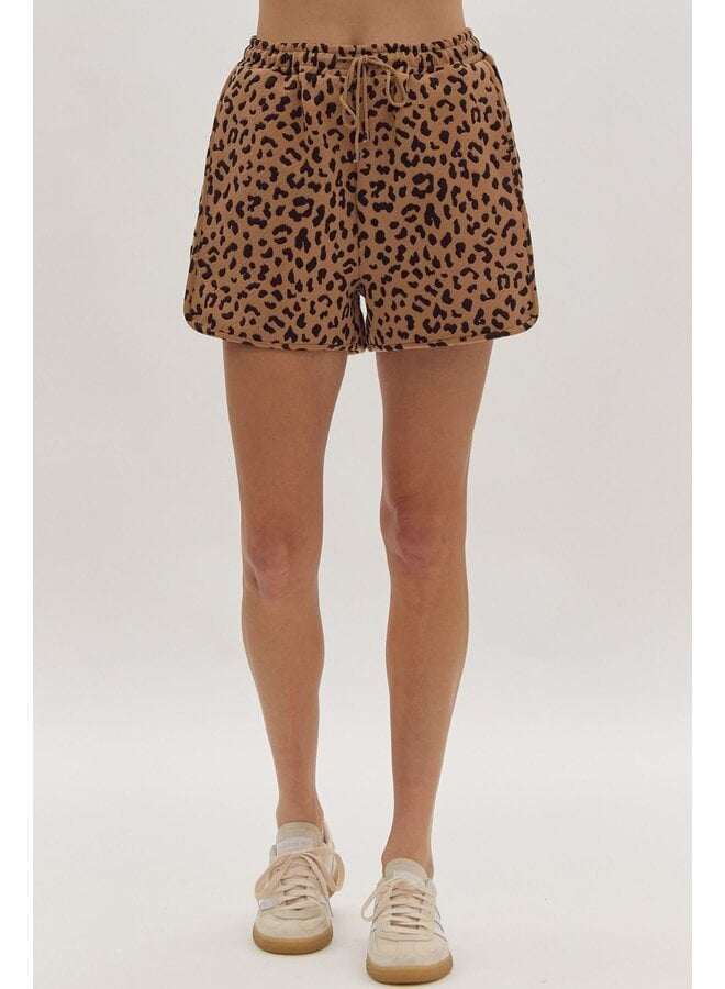 Leopard Drawstring Shorts