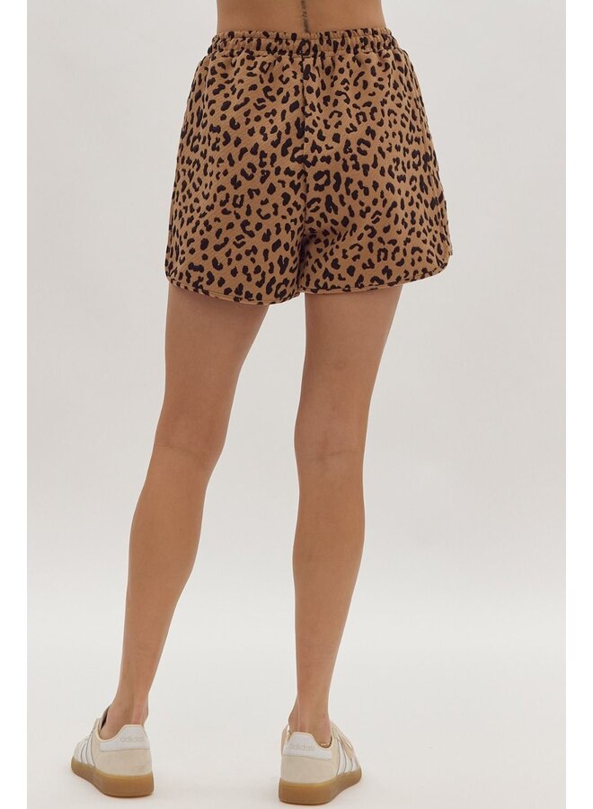 Leopard Drawstring Shorts