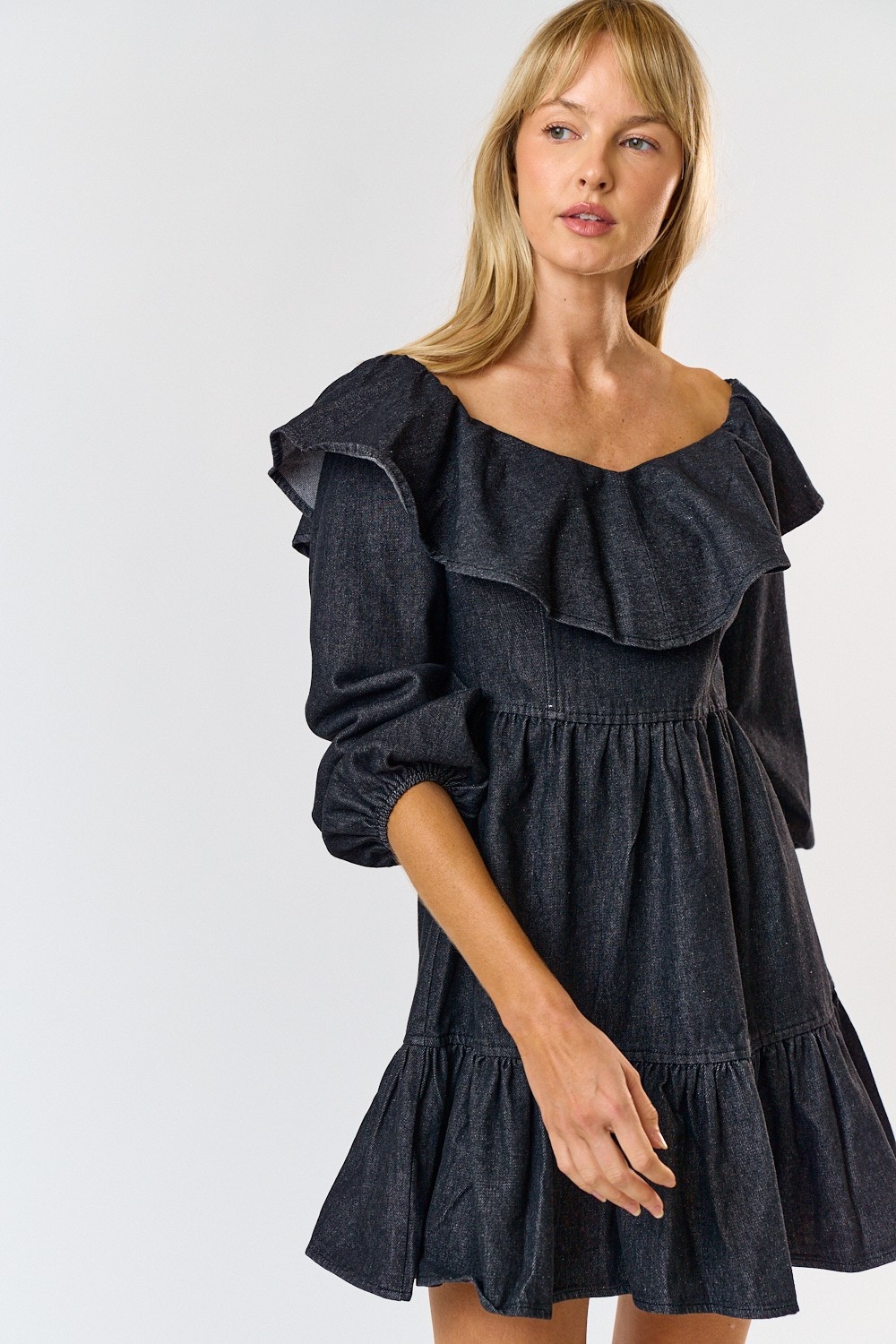 Off The Shoulder Denim Dress