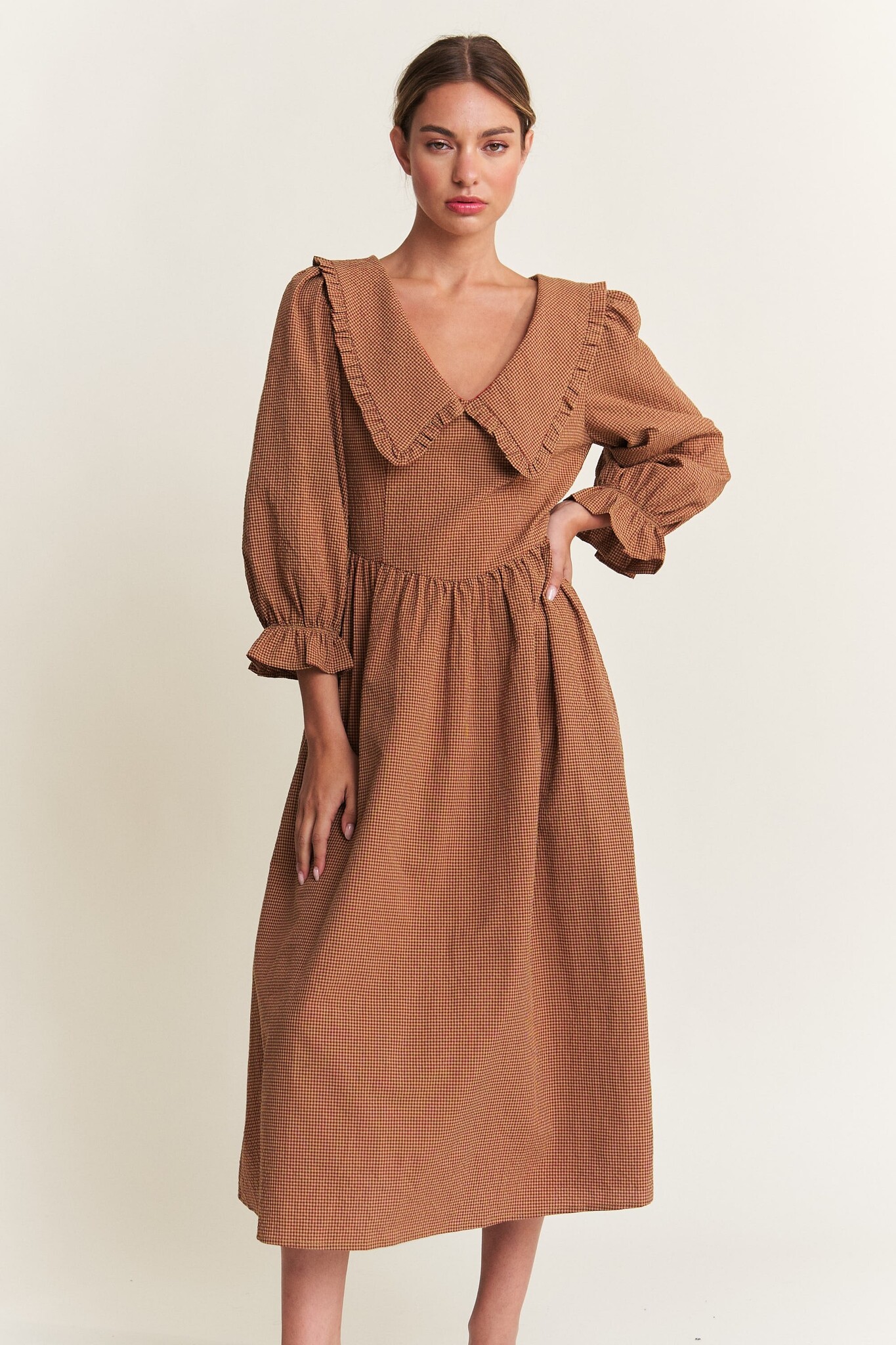 Peter pan collar midi dress hotsell